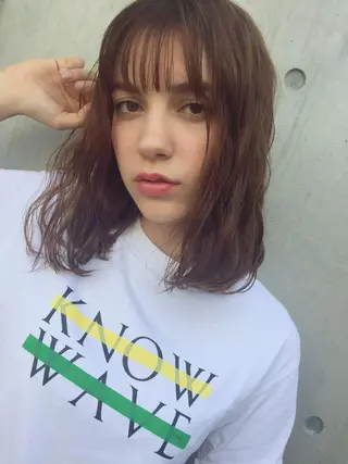 ミディアム 透明感カラー🌿ボブ ✨飛田 ケイのヘアスタイル