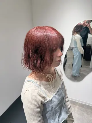 ミディアム カラー パーマ 池田 勇児のヘアスタイル