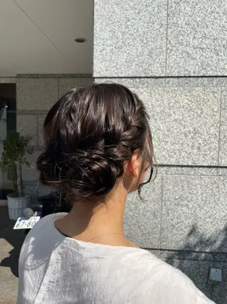 ミディアム ヘアアレンジ ハイトーン/アレンジ 🎀アオイ🎀のヘアスタイル