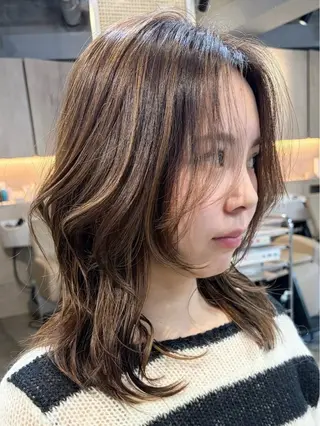 ミディアム カラー 似合わせ×ハイトーン ブリーチカラー/大雅のヘアスタイル