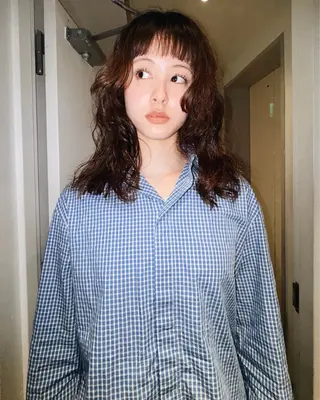 ミディアム スパイラルパーマ/デ ザインカット/アミのヘアスタイル