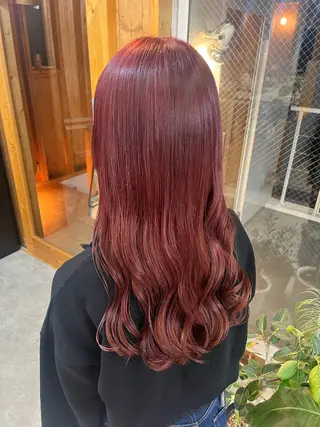 カラー まろみ暖色×ボブ ×chia🕯のヘアスタイル