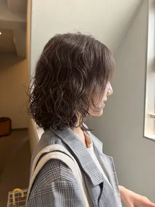 ミディアム オリーブ/みづき /ボブパーマ🤍のヘアスタイル