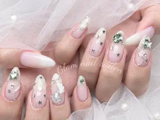 ネイル エツメ💅 長さ出し🎀デザインのネイルデザイン