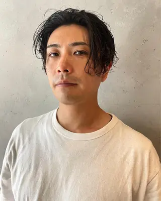 ミディアム パーマ メンズ 骨格補正カット✂︎ 🌟菅野陽介🌟のヘアスタイル
