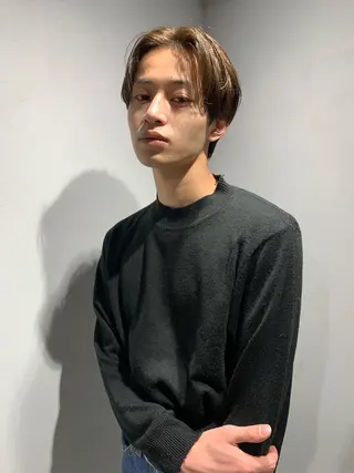 カラー パーマ メンズ ボブパーマコテ巻き風 パーマNo1深江秀平のヘアスタイル