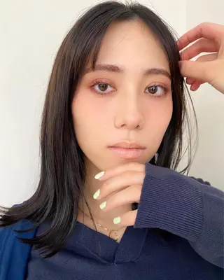 セミロング カラー ヘアアレンジ マツエク・マツパ アイブロウ shoji༄ mikuのヘアスタイル