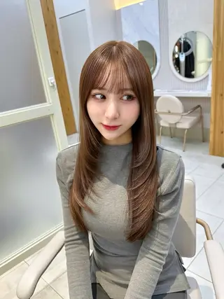 セミロング カラー 🇰🇷韓国風くびれ ヘア🇰🇷中村優大のヘアスタイル
