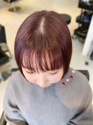 ミディアム カラー miyu♡̷̷ 韓国ヘア/顔まわりのヘアスタイル
