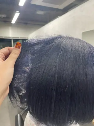 ミディアム カラー しゅり Flag hairのヘアスタイル