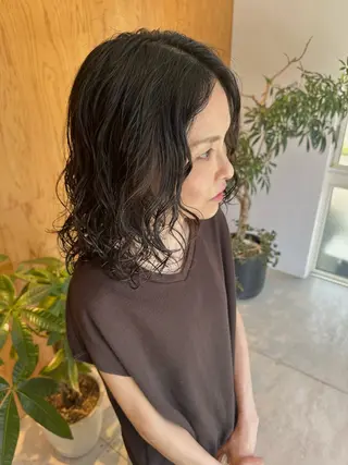 セミロング パーマ 🔥メンズ特化 /パーマ&カット🌀のヘアスタイル