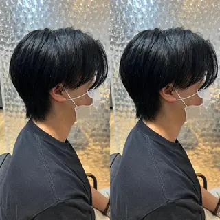 ミディアム メンズ センターパート ／植田のヘアスタイル