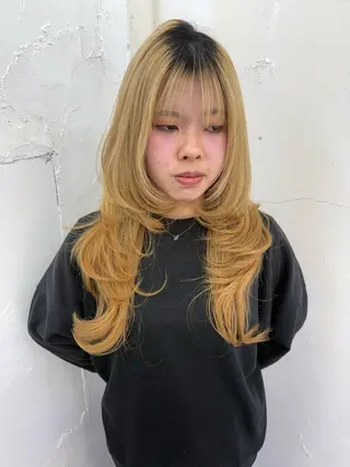 ロング 𝙃𝘼𝙍𝙐🎀 韓国×エクステのヘアスタイル