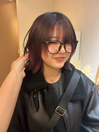 ミディアム カラー ramphy 柴原 夢奈のヘアスタイル