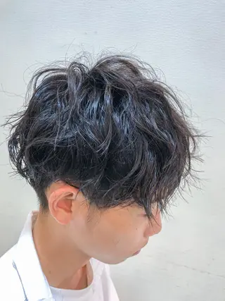 ミディアム パーマ メンズ メンズパーマ 赤司 泰樹のヘアスタイル