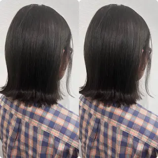 ミディアム 切っぱなし💇‍♀️ イヤリング🎨龍之介のヘアスタイル