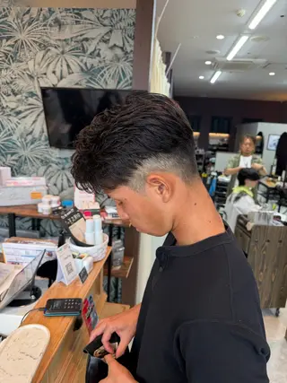 パーマ メンズ 吉田 剛のヘアスタイル