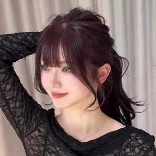 ロング ハッシュカット🖤✨ 顔周り/韓国ヘアのヘアスタイル