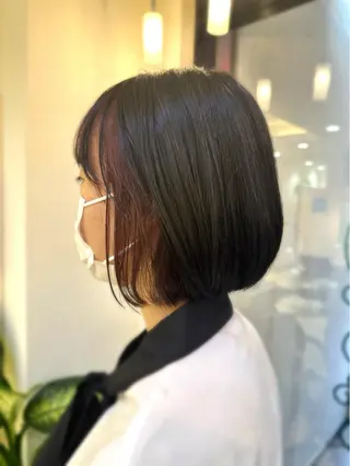 ショート カラー 小顔レイヤー💗 木村実樹のヘアスタイル