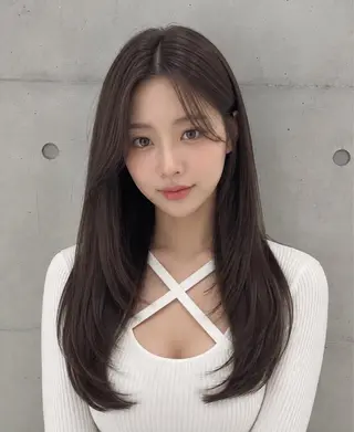 セミロング カラー ヘアアレンジ 🌫️大人韓国ヘア 🌫️naoyaのヘアスタイル