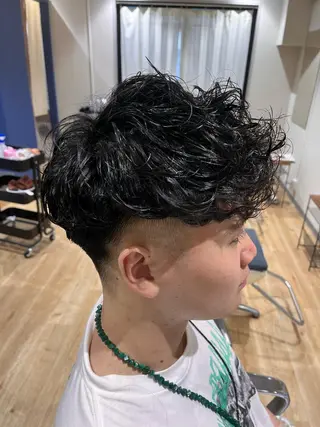 ショート カラー パーマ メンズ キッズ メンズサロン LiGKAITO🦖のヘアスタイル