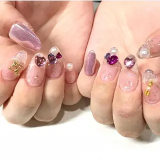 ネイル 渋谷／チップ長さ出し 👑アプレgel-xのネイルデザイン
