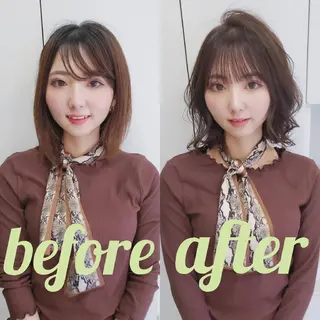 ミディアム [店長]カラーが好評 　小林のヘアスタイル