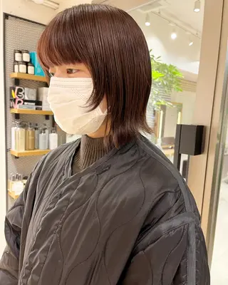ミディアム カラー ヘアアレンジ 🌷ボブ/髪質改善 ストレートのヘアスタイル