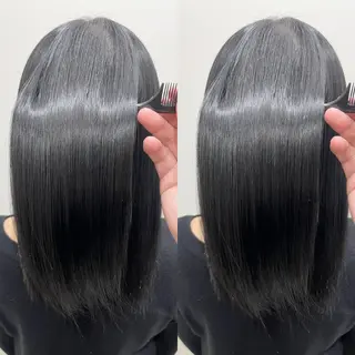 ロング 縮毛矯正/髪質改善 カラー/レイヤーのヘアスタイル