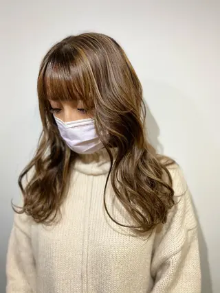 ロング カラー レイヤーカット 赤み消し　店長/大和のヘアスタイル
