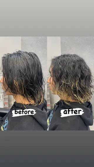ミディアム パーマ メンズ 髪質改善×垢抜けヘア │まさとのヘアスタイル