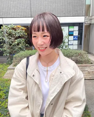 ミディアム カラー パーマ ヘアアレンジ メンズ キッズ ネイル マツエク・マツパ アイブロウ tatsumi/ボブ ウルフ/レイヤーのヘアスタイル