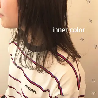 ミディアム カラー 市川 千夏のヘアスタイル