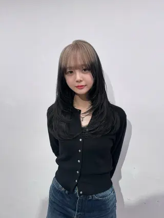 ロング カラー ヘアアレンジ ウルフカット×ハイ トーン職人🤍ゆうひのヘアスタイル