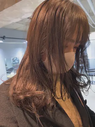 セミロング カラー パーマ ボブパーマコテ巻き風 パーマNo1深江秀平のヘアスタイル