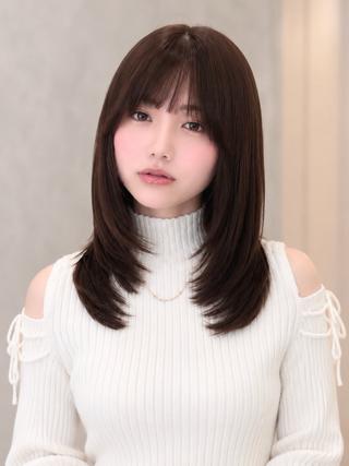 ミディアム カラー パーマ 🦋韓国レイヤー 艶髪矯正🦋凛太郎のヘアスタイル