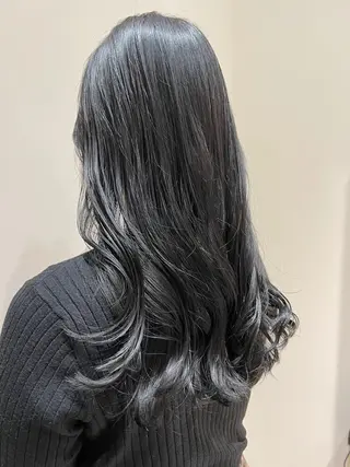 ロング カラー ヘアアレンジ 暗髪カラー🫐 おくだりんかのヘアスタイル