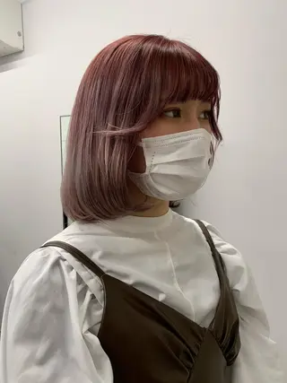ミディアム カラー 透明感カラー✂︎ /縮毛矯正/YUKAのヘアスタイル