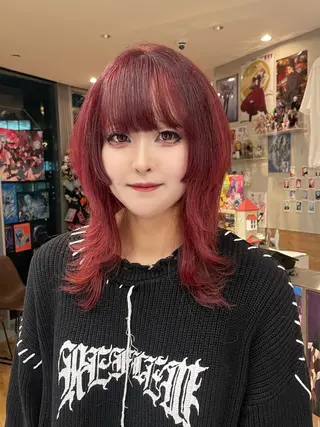 セミロング 似合わせカット/ デザインカラー🦄のヘアスタイル