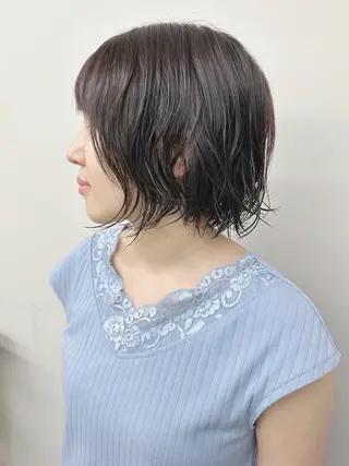 ショート パーマ ボブ/ゆるふわ ボブパーマ/とういのヘアスタイル