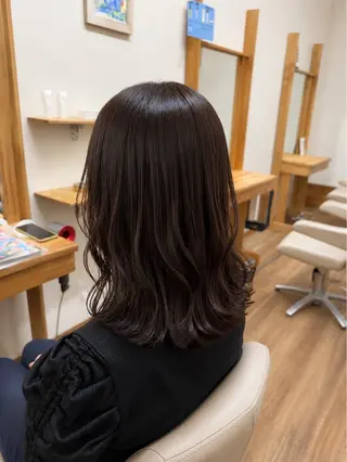 ミディアム 艶髪カラー/髪質改善 細貝 舞利のヘアスタイル