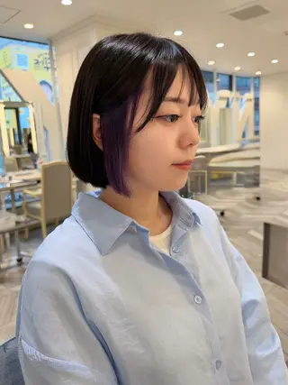 ショート カラー 小顔レイヤー/ ベージュ🤍Rieのヘアスタイル