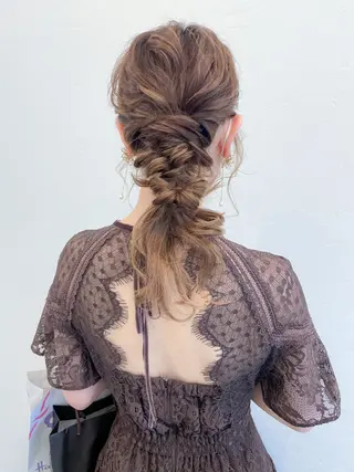 ミディアム カラー ヘアアレンジ Luxbe hakataのヘアスタイル