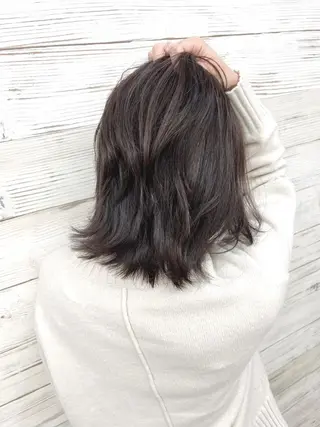セミロング カラー ヘアアレンジ 枝毛カット&髪質改善 満足NO.1岡しゃんのヘアスタイル