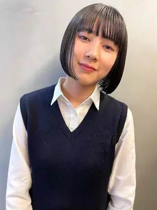 ミディアム カラー パーマ ヘアアレンジ メンズ キッズ ネイル マツエク・マツパ アイブロウ tatsumi/ボブ ウルフ/レイヤーのヘアスタイル