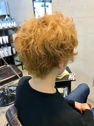ミディアム カラー パーマ メンズ メンズカットパーマ 似合わせカット 小林のヘアスタイル