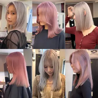 ミディアム カラー YUSUKE レイヤーカットカラーのヘアスタイル