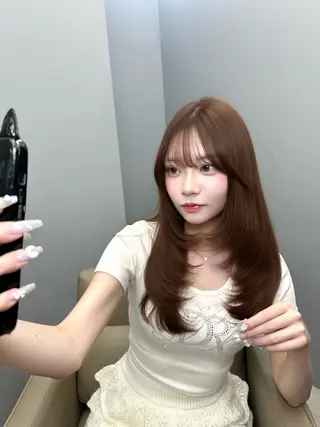 ミディアム 韓国/ワンホンヘア 髪質改善/MaCoのヘアスタイル