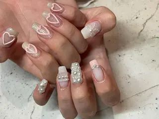 ネイル 韓国/ワンホン/長さ 出しつけ放題🎀のネイルデザイン