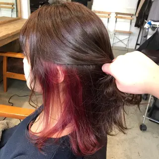 セミロング カラー 藤原 ちひろのヘアスタイル